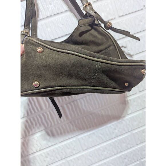 Sondra Roberts Women's Green Suede-Look Shoulder Bag - Picture 8 of 8